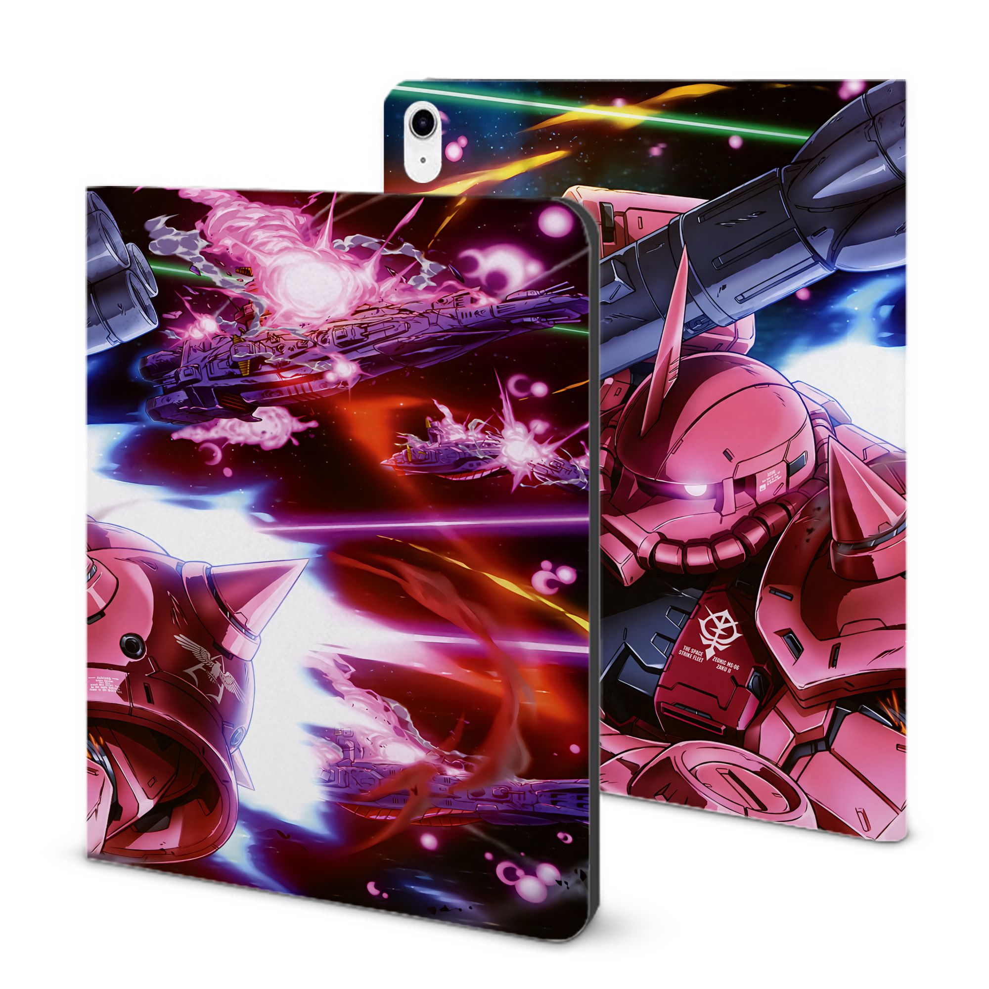 （画像用） 機動戦士ガンダム Mobile Suit Gundam IPad ケース ブック型 PUレザー TPU 耐衝撃 軽量 薄型 ペン収納なし 全面保護 IPad 各モデル対応